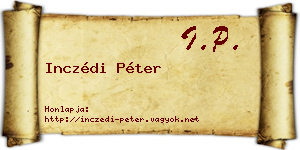 Inczédi Péter névjegykártya