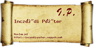 Inczédi Péter névjegykártya